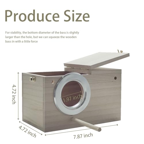 Parakeet Nesting Box Transparent Bird Nest Breeding Box with Perch | 7.87 X 4.72 X 4.72 inch Parrot Mating Box Wood Bird House Aviary for cage - size: 7.87 X 4.72 X 4.72 INCH