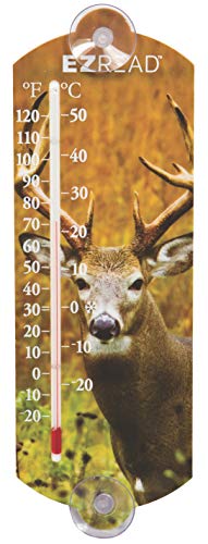 Headwind Consumer Products 840-0043 EZREAD Indoor/Outdoor Thermometer with Buck, 10" - color: BROWN/GREEN