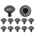 Jiozermi 12pcs Round Birdcage Cabinet Knobs, 1.8" Diameter, Flat Black | 1.8" Diameter Birdcage Drawer Pulls, Iron Bird Cage Cabinet Handles, Flat Black - size: 1.8 inch, Round