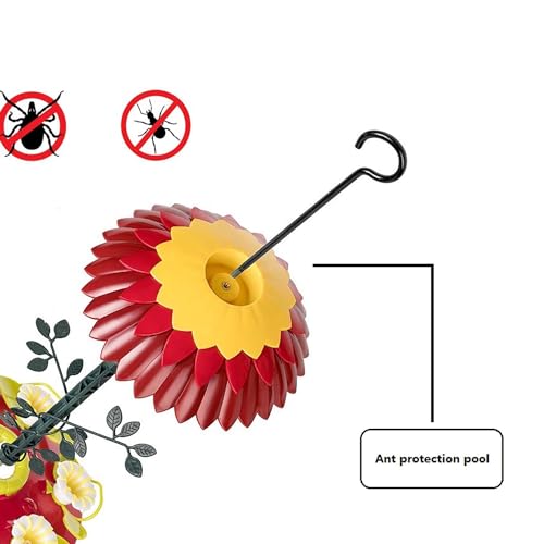 8" Weather Rain Guard Cover for Hanging Bird Feeders Ant Moat Red | Hummingbird Feeder Umbrella Dome Ballfe, Attract Wild Birds & Anti Sun/Rain/Snow/Ants 3 Adjustable Hooks, - color: Dark Red