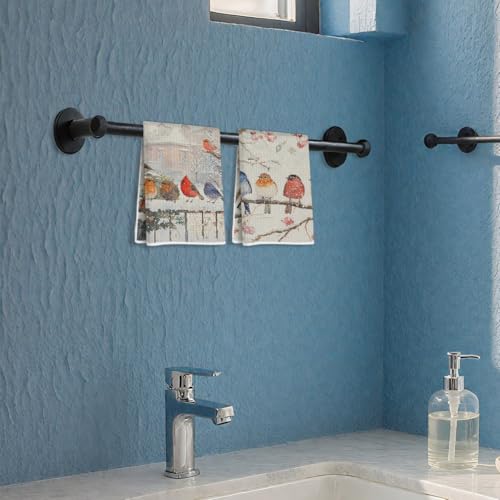 2 Pcs Vibrant Bird Kitchen Towels Winter Scene Decorative Hand Towels | Waffle Soft Tea Towel for Farmhouse, Bathroom, Absorbent Microfiber Dish Cloth, Bird Gifts for Women, Friend - color: Multi 1253