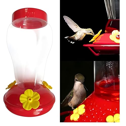 Plastic Hanging Hummingbird Feeders (Pack of 2) – Durable Outdoor Nectar Feeders, Easy Fill & Clean, Leak-Resistant Garden Feeders for Backyard & Patio