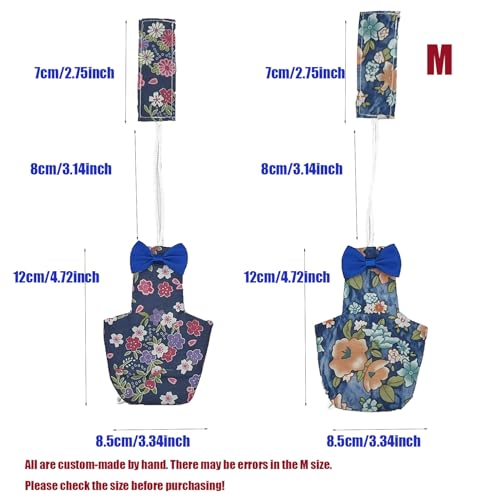 2 PCS Floral Bird Diaper Nappy Clothes Reusable Washable Cloth Blue&Green for Parrot Macaw Budgies Parakeet - size: S