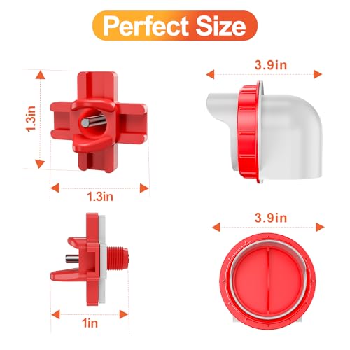 ZenxyHoC No Waste Chicken Feeders and Waterers - 4 Set with Water Nipples | for Buckets Barrels Bins Troughs No Waste Chicken Feeder - size: 4 Ports and 4 Nipples Standard