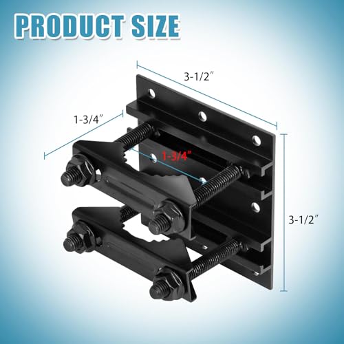 Post Tubes Mounting Bracket, 1-Pack Adjustable Solar Mounting Bracket Fence Hook Compatible with Round, Square, T-Posts, Irregularly Shaped Pipes (Max. 1-3/4" Width)