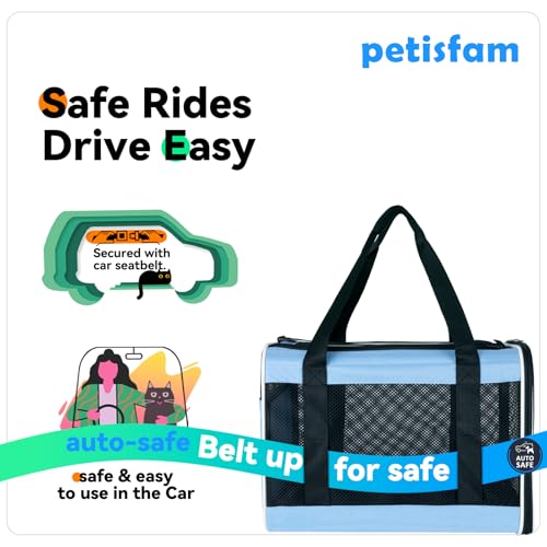 Soft Pet Carrier for Large and Medium Cats, 2 Kitties, Small Dogs. Easy to Get Cat in, Great for Cats that Don't Like Carriers (Blue) - color: Blue