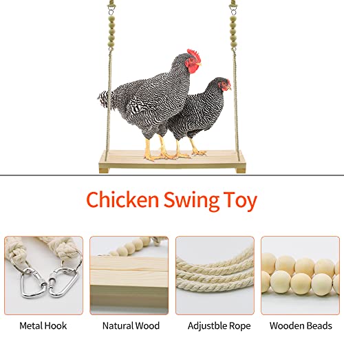 Wood Chicken Swing Toy, Chicken Toy, | for Chickens Rooster Poultry Parrots - size: 1pcs Chicken Swing