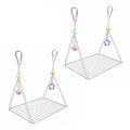 Bird Swing for Parakeets – Durable Stainless Steel Hanging Bird Perch Toy, Fits Bird Cages, Compatible with Budgies, Lovebirds, Cockatiels, 8 × 6 in (Square S) - size: Square S