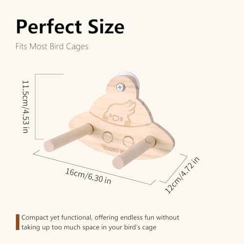 Bird Swing Perch Toy - Wooden Parrot Swing Stand with Wobble Function, Balance Play Gym for Small/Medium Parrots (Budgies, Cockatiels, Lovebirds) Cage Accessories (Melopsittacus undulatus Pattern) - color: Melopsittacus undulatus pattern