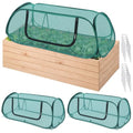 SATINIOR 3 Pack Garden Bed Cover 30% Sunblock Shade Cloth with Metal Anchoring Spikes 45"x22"x16" Mesh Netting Tent Crop Cage for Raised Bed Protects Plants Against Birds and Small Animals