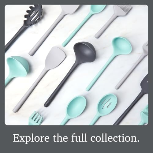 Tovolo Silicone Basting Brush for Cooking and Pastry, Flex Core Oyster Gray Silicone Pastry Brush Oil Egg Wash Spreader, BBQ Sauce Marinade Meat Cooking Brush Heat Safe 600F Grilling Utensil