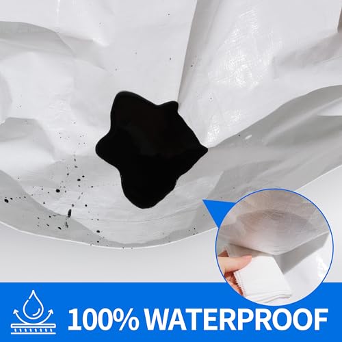 10x20 Feet 12mil Waterproof Tarp Heavy Duty UV Resistant White - color: White, size: 10x20