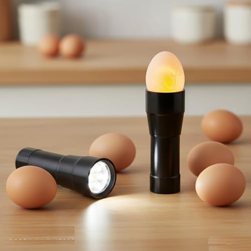 Egg Candler Candling Light Egg Development Tester Flashlight for Chicken Duck and Goose Eggs, 2PCS(Black)