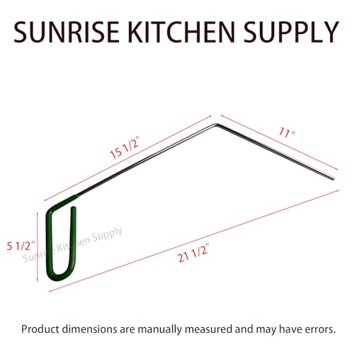 SUNRISE Fryer Brush with Long Handle (Stainless Steel, L, Double Brush, and Rubber Handle Cleaning Rod) - color: Stainless Steel, size: L, Double Brush, and Rubber Handle Cleaning Rod