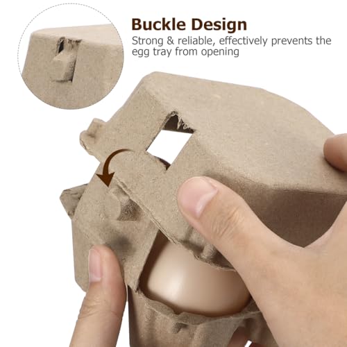 4-count Pulp Egg Cartons - 4" Mini Kraft Paper Egg Boxes - Stackable Fridge Storage Containers for Backyard Chickens, Farmers Market & Diy Packaging (10)