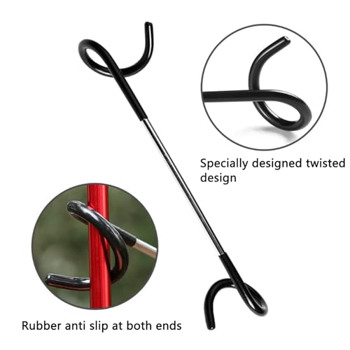 4X Bird Feeder Pole Wrap Hooks, Outdoor Feeder Arm Camping Lantern Yard Hook Accessories for Hanging