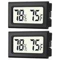 JEDEW 2 Pack Mini Digital Hygrometer Thermometer Gauge, Indoor Outdoor Temperature Humidity Meter for Humidifiers Greenhouse Reptile Plant Humidors, Large LCD Screen, Display in Fahrenheit (℉) (2)
