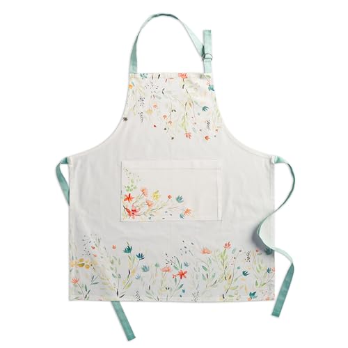 Maison d' Hermine Aprons for women with Pocket 100% Cotton (27.50"x31.50") | Adjustable Neck Strap & long ties Apron Men Chef Wedding Cooking Gardening Server Maid - color: 001 - Colmar