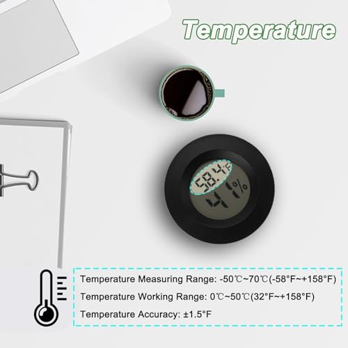 Serundo Auto Digital Hygrometer Thermometer Indoor/Outdoor Hygrometer 4PC | Mini Size,LCD,℉/℃ Conversion,Fast Response, Outdoor Thermometer with Humidity for Reptile Greenhouse Cellar 3D Printer
