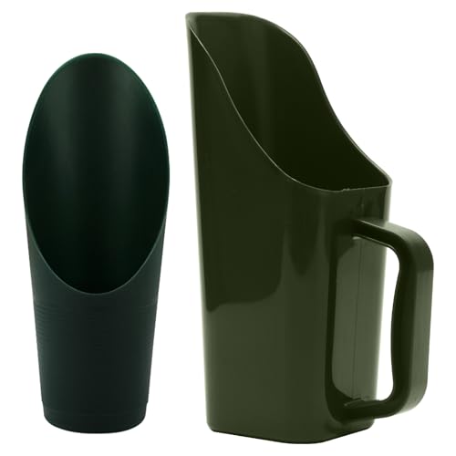 Garden Soil Scoop, 2-in-1 Multi-Function Plastic Spoon Soil Shovel Wear Resistant Digging Tool Cultivation Potting Scoop with Mini Scoop for Digging Up or Transporting