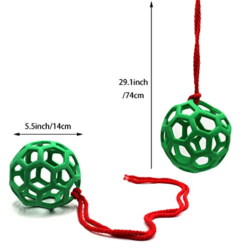 Tirifer 2 PCS Chicken Treat Ball Toy, Chicken Treat Dispenser Feeder Ball Vegetable Hanging Feeder Toy for Hens Chicken Coop Goose Duck Large Birds