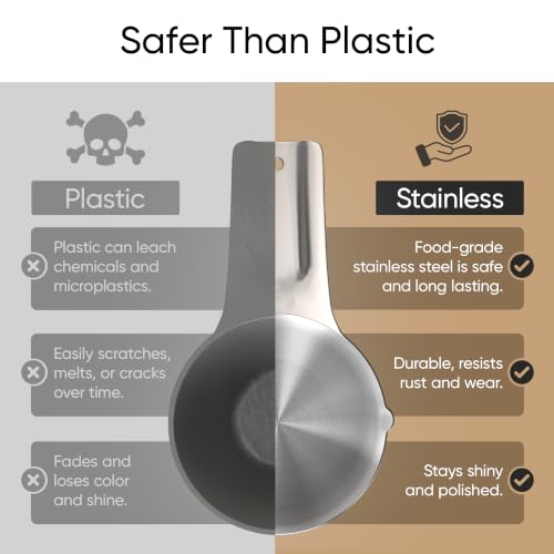 Color Up ⅓ Cup Measuring Cup (80 ml) – Premium Chrome Stainless Steel, Accurate for Wet & Dry Ingredients, Embossed Markings, Easy-Pour Spouts, Dishwasher-Safe, Kitchen Essential - size: 1/3 Cup (80 ml) Stainless
