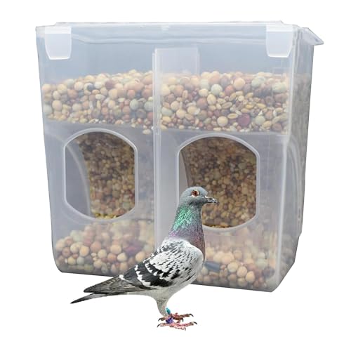 Automatic Pigeon Bird Feeder Water, Plastic Feeder Water Dispenser Drinkers for Cage, No Mess Hanging Parrot Food Bowl Container, Cage Accessories for Parakeet Quail Bird Chicken (2 Hole-Hook) - size: 2 Hole-Hook