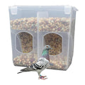 Automatic Pigeon Bird Feeder Water, Plastic Feeder Water Dispenser Drinkers for Cage, No Mess Hanging Parrot Food Bowl Container, Cage Accessories for Parakeet Quail Bird Chicken (2 Hole-Hook) - size: 2 Hole-Hook