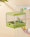 septillar Bird Feeder and Bath for Cage, Hanging Bird Bathtub Bath Shower Box Bowl, Bird Cage Accessories Suitable for Small Medium Birds, Parrots, Lovebirds, Finches, Parakeets, Mannikin (Green) - color: Green