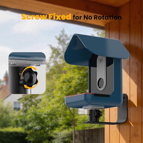 Wall Mount Bracket Designed for BirdBuddy Pro1 /2 Smart Feeder – Durable Metal Heavy Duty Mount Stand for Wall Fences Poles Post, Weather-Proof Outdoor Feeder Accessory, Black