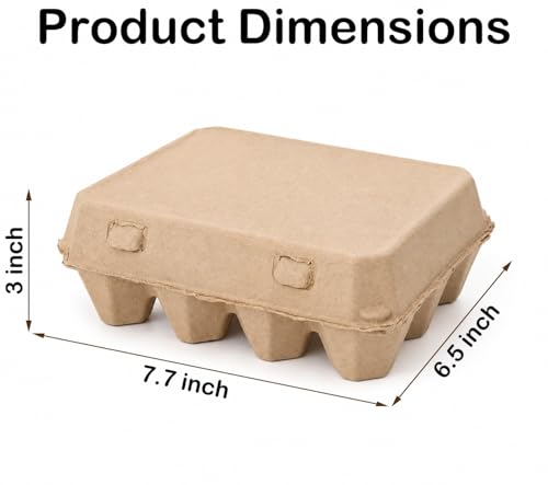 Sturdy Egg Cartons 12 Count, 3x4 Style Reusable Egg Cartons Cheap Bulk | Natural Paper Pulp Cardboard Egg Cartons for Farm, Kitchen, Fridge, Organizing & Transport | Fresh Egg Storage | 25 Pack