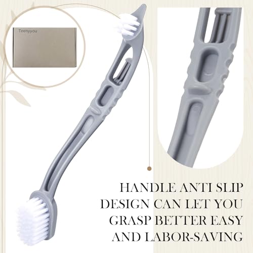 Teenyyou 2 Pack Bird Cage Cleaning Brush & Scraper Set - Stainless Steel Bird Droppings Removal Tool, Long Handle for Parrot Cages, Pet Cages & Perch