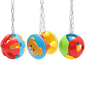 Wontee Bird Hanging Ball with Bell Colorful Chewing Treat Toy for Parrot Parakeet Cockatiel Conure Lovebird Dog Puppy Cat (3 PCS) - size: 3 PCS