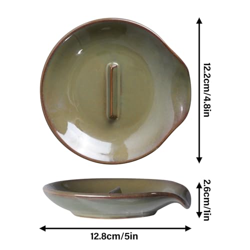 Egg Cracker Spoon Holder, Spoon Rest for Kitchen, Ceramic Spoon Holder for Stove Top, Cooking Spoon Holder,Heat Resistant Utensil Rest for Countertop, Dishwasher Safe, 3 pack - color: 3 pack