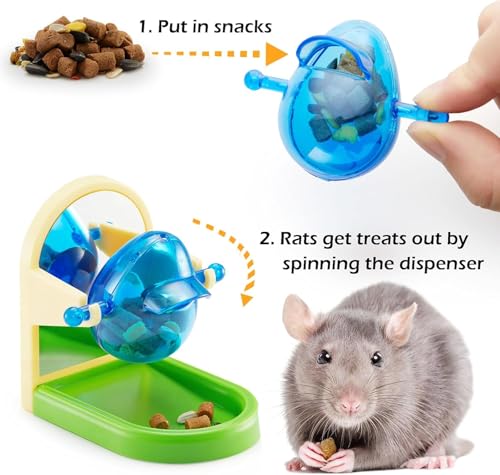 2Pcs Rat Enrichment Foraging Toy, Intelligent Treat Dispensing Puzzle | Interactive Puzzle Design Inspires Natural Foraging Instincts, Slows Feeding Speed to Relieve Boredom and Anxiety for Rats - style: 2Pcs