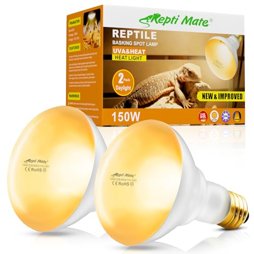 2Pack Reptile Heat Lamp, 150W Reptile Heat Emitter Infrared Basking Spot Light, UVA Daylight Heat Lamp Bulbs for Chickens Coop Reptiles Pets Brooder Use - style: 150W Reptile Heat Lamp