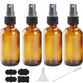 4 oz Amber Glass Spray Bottles for Essential Oils, Small Empty Fine Mist Spray Bottle,4 Pack with Funnel Dropper - style: 4 - Pack