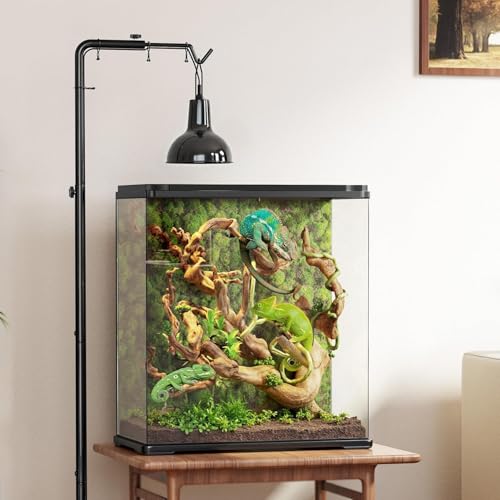 Reptile Heat Lamp Stand, Adjustable 21"-62"H Light Holder, Heavy Base | Heavy Duty, Wide Compatibility for Bearded Dragon, Turtle, Snake, Lizard, Terrarium Tank or Aquarium Use - size: 62" Height