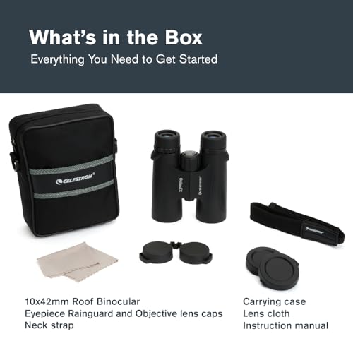 Celestron Outland X 10x42 Binoculars for Wildlife & Hunting | Built for the Outdoors, Rugged Rubber-Armored Body, Waterproof, BaK-4 Prisms, Multi-Coated Optics, Bright, Clear Views - size: 10x42 Outland X, style: Outland X 10x42