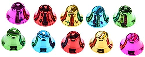 Litewoo Bird Bells Chew Toy for Parrot Cockatiel Budgie Conure, 30 PCS | Electroplated metal bells, 0.98in, bright colors & sweet sounds attract birds, fit small parrots/parakeet/lovebird/finch