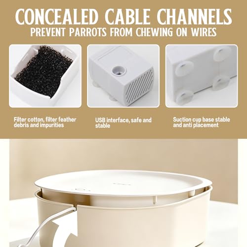 Automatic Bird Bath, Large Bird Shower Fountain, Parrot Bathtub with Circulating Faucet, Indoor Fountain with USB Pump for Cockatiel, Conure, Budgie, African Grey, Lovebird - color: C