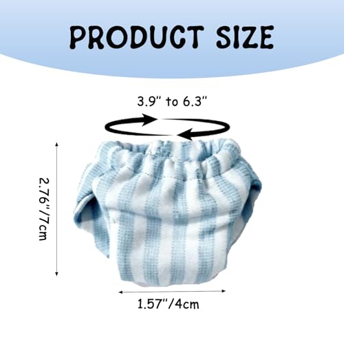 3 Pcs Washable Squirrel Diapers, Reusable Squirrel Diaper, Highly Absorbent with Adjustable Waistline Diapers for Squirrels, Guinea Pigs, and Small Sugar Gliders (3.9" - 6.3", S)