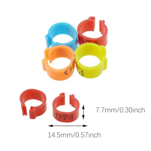 100PCS 10mm Mixed Colour Identifying Leg Band Clip Poultry Plastic Leg Band Pigeon Leg Band Ring Suitable for Bird and Poultry