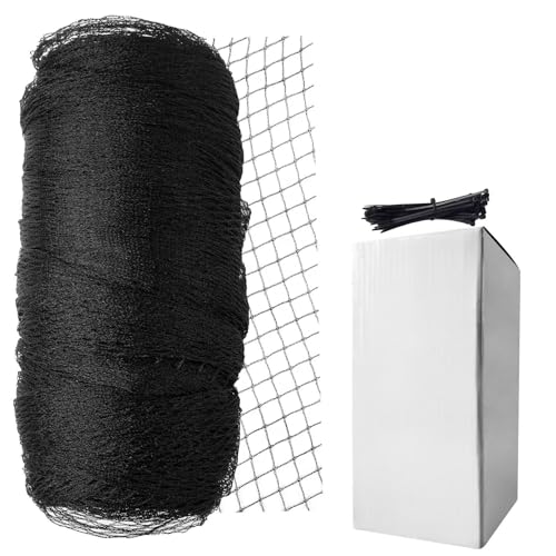 Garden Netting, 15ft x 50ft Black Bird Netting Heavy Duty,Rabbit,Squirrels,Anti Birds,Larger Bees,Deer,Chicken,Cardinals，Animal Fencing for Fruit Tree & Vegetable Garden - size: 15ft x 50ft