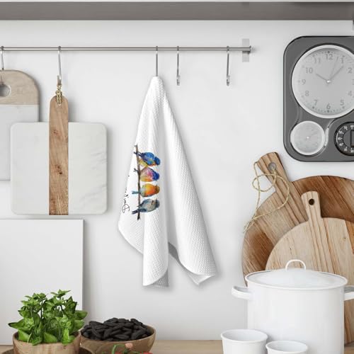 Inspirational Bird Kitchen Towels, Bird Lover Gifts for Women Men, Every Little Thing is Gonna Be Alright Motivational Hand Towels of Bathroom Kitchen, Inspirational Gifts for Women Men - color: Funny Bird