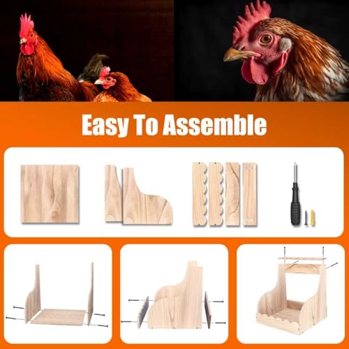 Wood Chicken Laying Eggs Boxes,Single Compartment Hens Nesting Box(13.75" L x 13" W x 14.5" H),Big Duty Laying Nest Box for Duck Birds Poultry, Easy Assembly