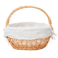 YRMT Wicker Egg Basket Handmade Egg Collecting Basket with Handles and lining Farmhouse Garden Harvest Basket Natural 11"x11"x5"
