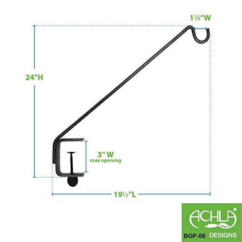 Achla Designs Deck Rail Shepherd's Pole, Angled (BGP-08), 7In - style: Clamp