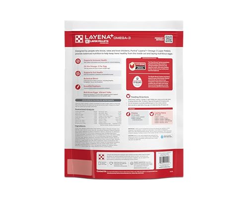 Purina® Layena®+ Omega-3 Chicken Feed Pellets, 9 Pound Bag - size: 9 Pound (Pack of 1)