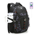 Swissdigital Design Laptop Backpack with USB Charging Port, Travel Backpack Fits 15.6 inches Computer, 31L College School Backpack for Men, Gray Camo | SD803-91 - color: Gray Camo